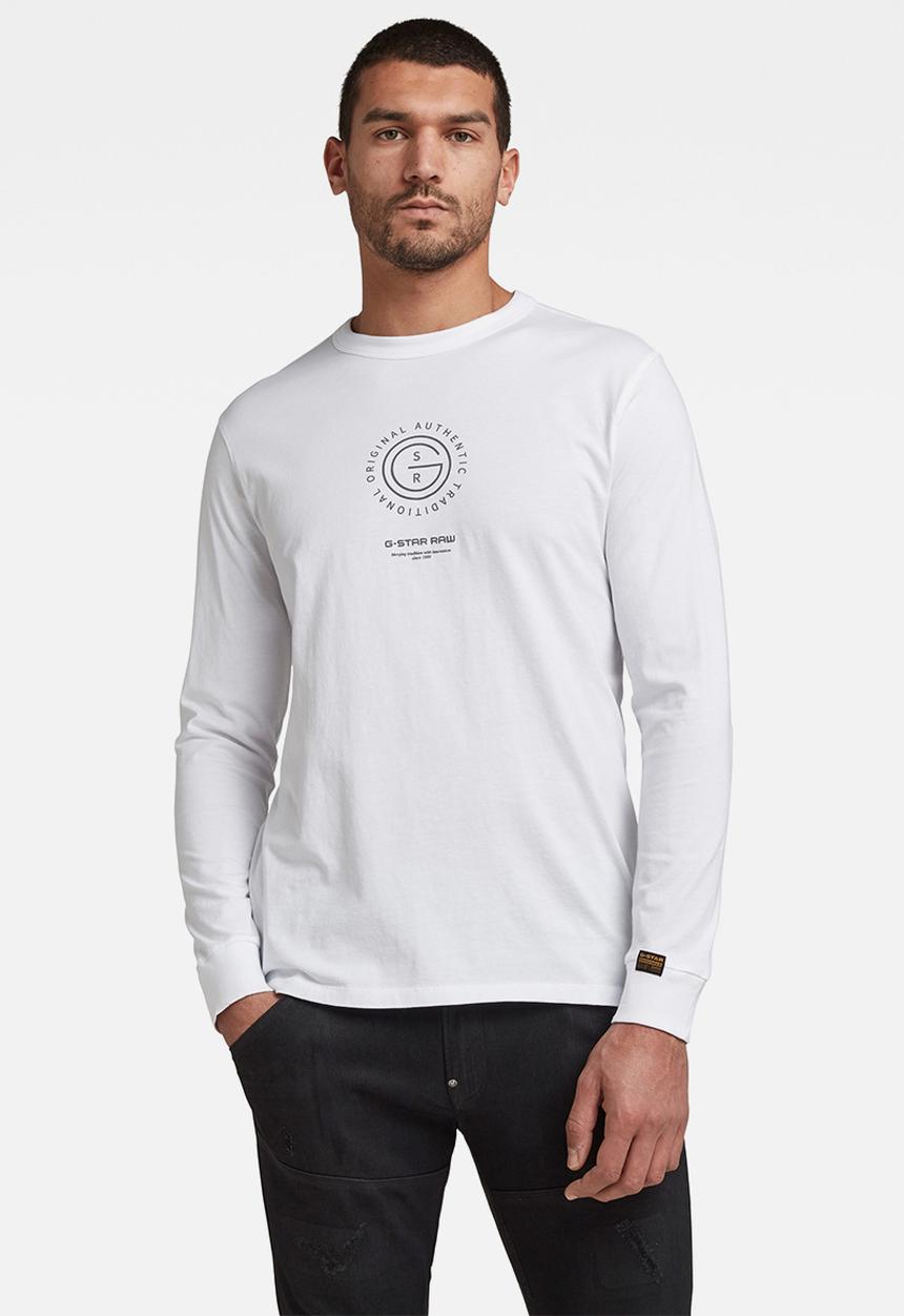 G-STAR - G-star reflective multi graphic r l\s tee - white