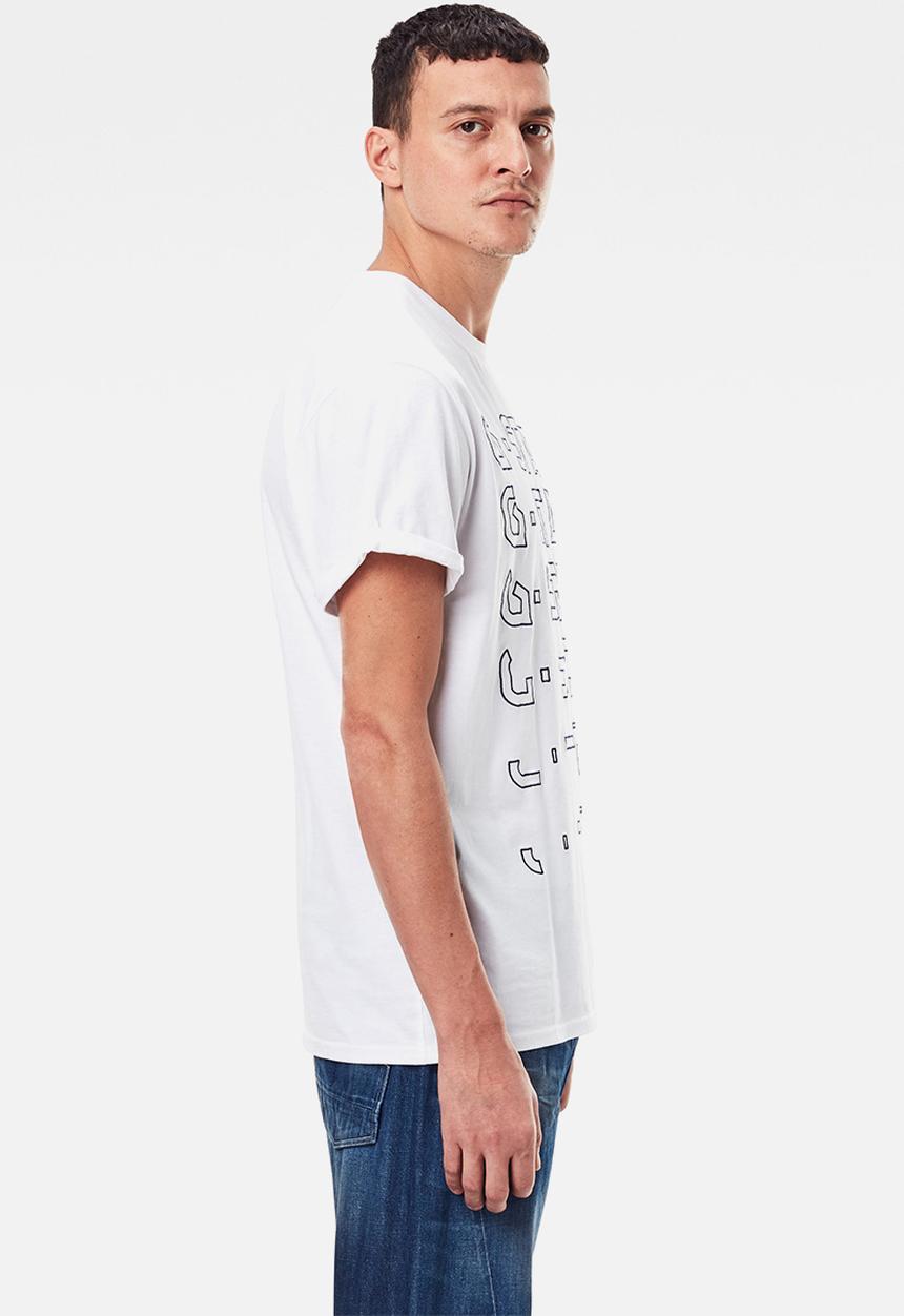 G-STAR - Embro gradient graphic lash r s\s tee - white