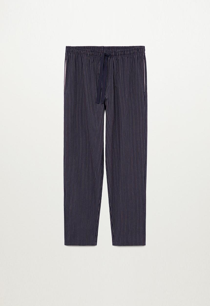 MANGO - Pistripe pijama pack - navy & burgundy