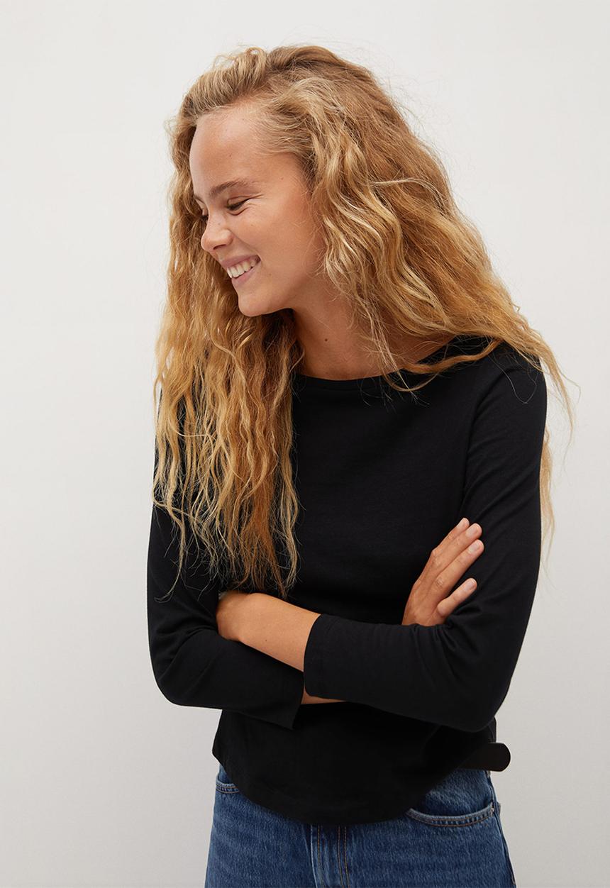 MANGO - T-shirt saco - black