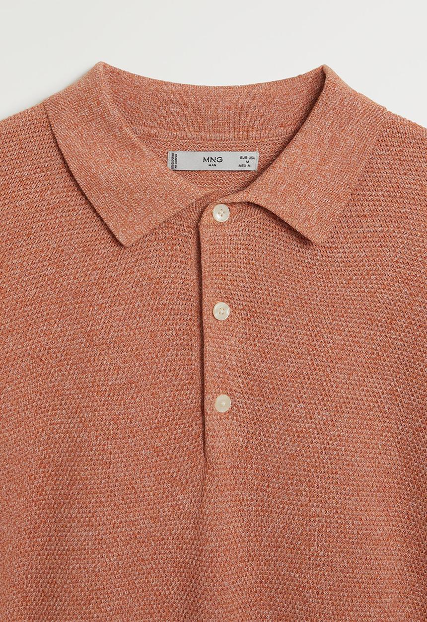 MANGO - Woody polo - dirty pink