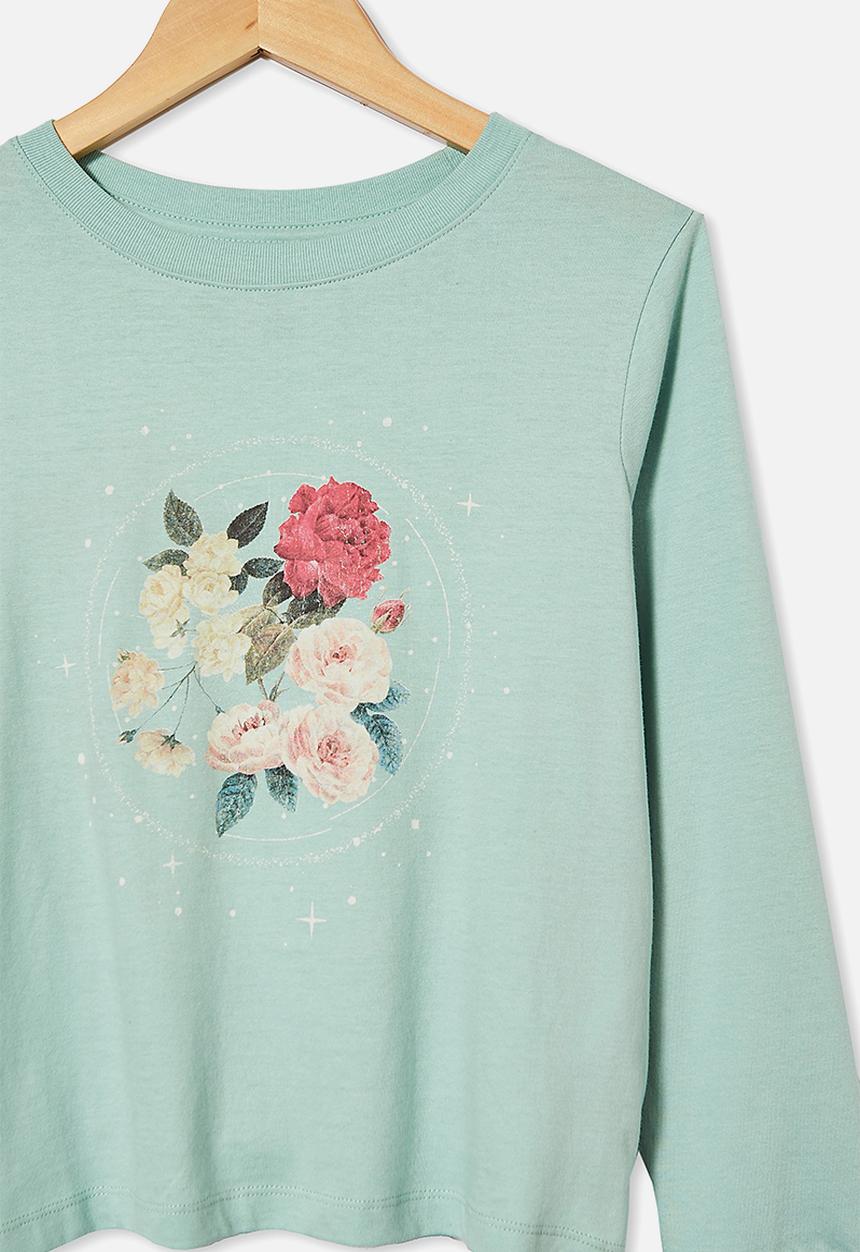Free by Cotton On - Girls classic long sleeve tee - green 