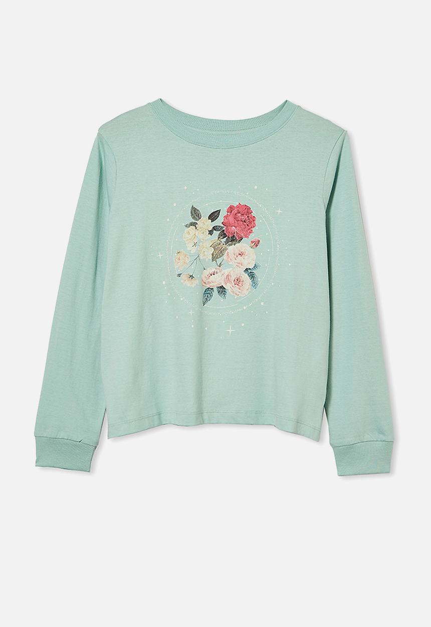 Free by Cotton On - Girls classic long sleeve tee - green 