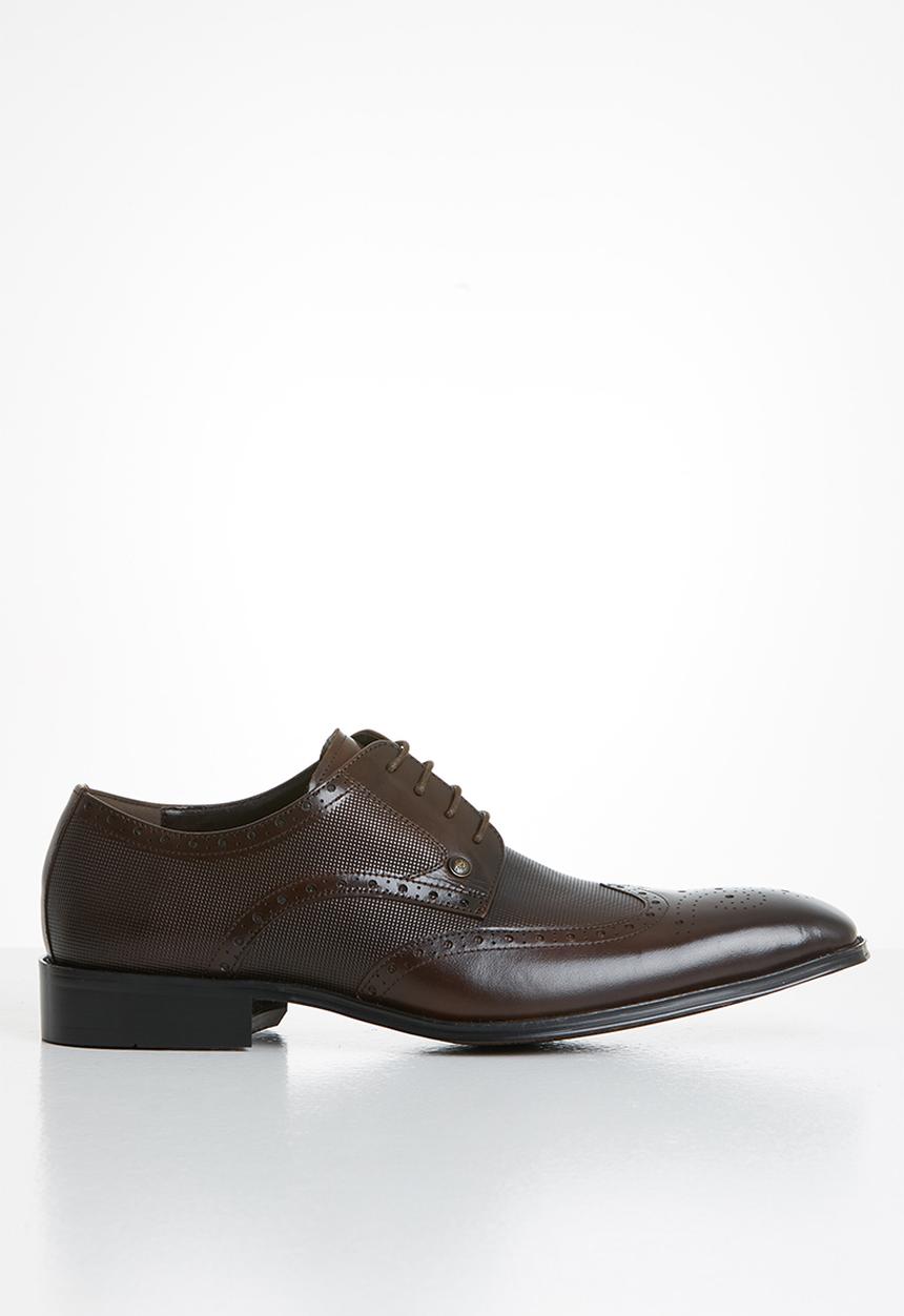 POLO - Gibson leather pin punch wing cap - brown