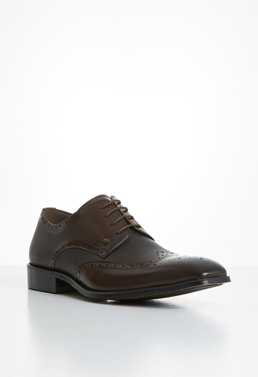 POLO - Gibson leather pin punch wing cap - brown