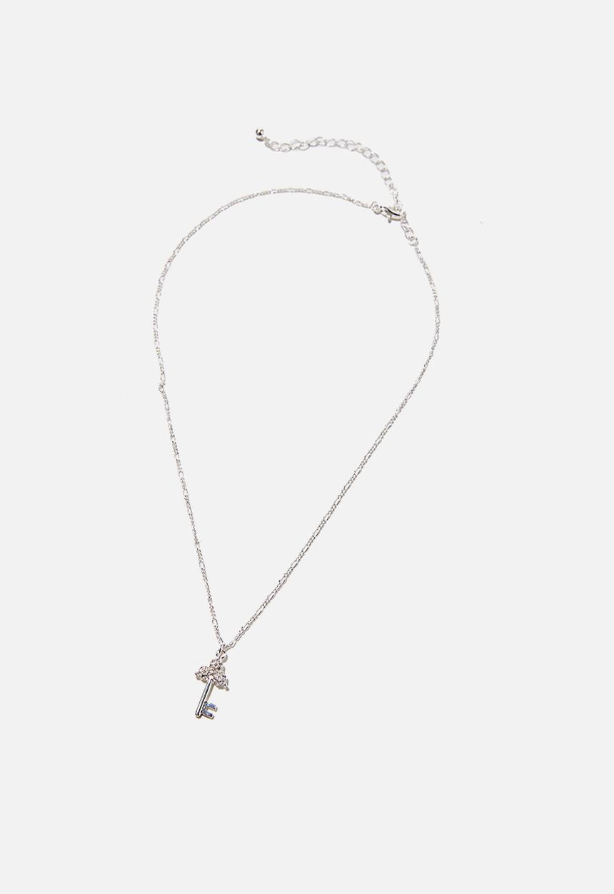Rubi - Keepsake pendant necklace - antique key silver diamante
