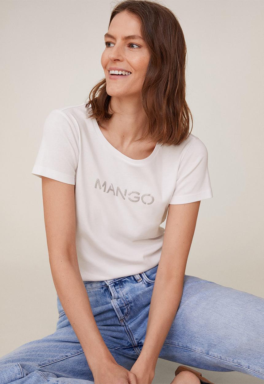 MANGO - T-shirt carmiseta - white