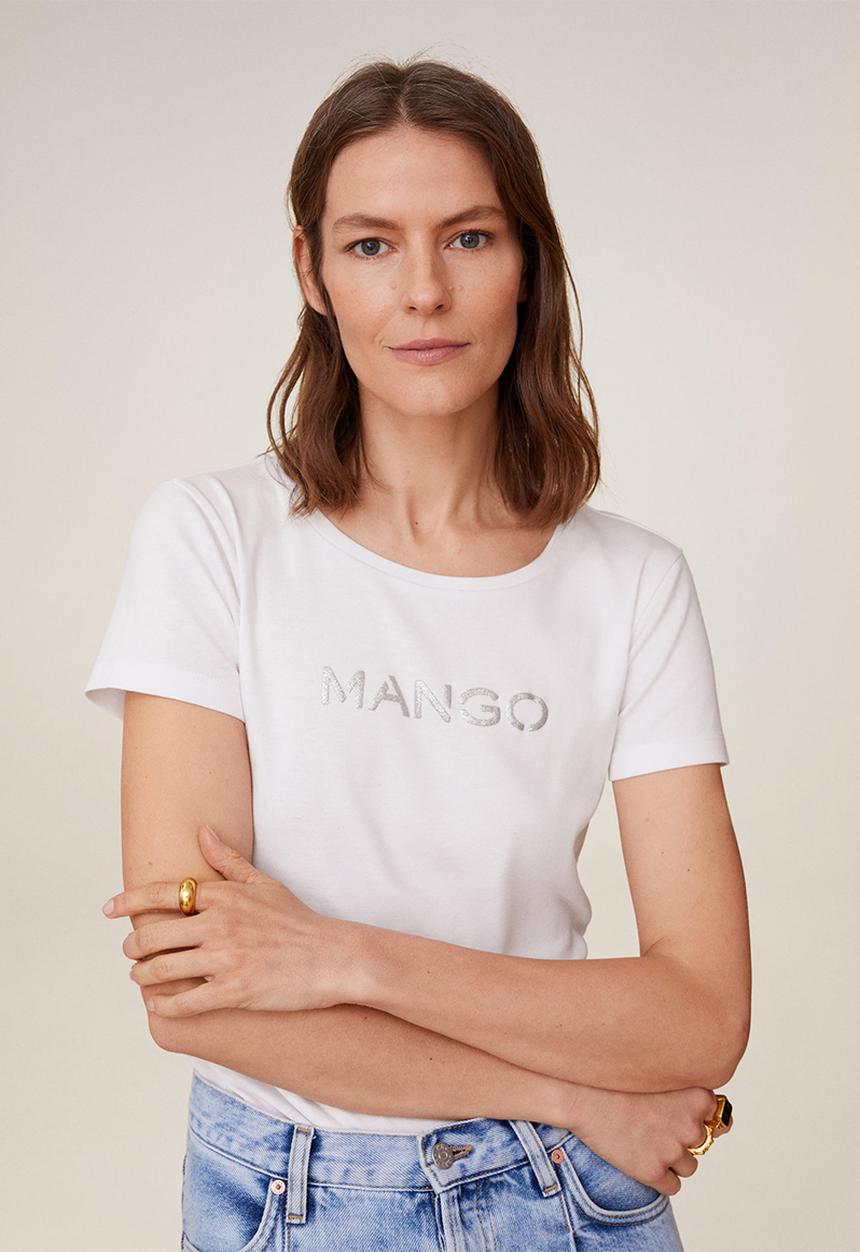 MANGO - T-shirt carmiseta - white