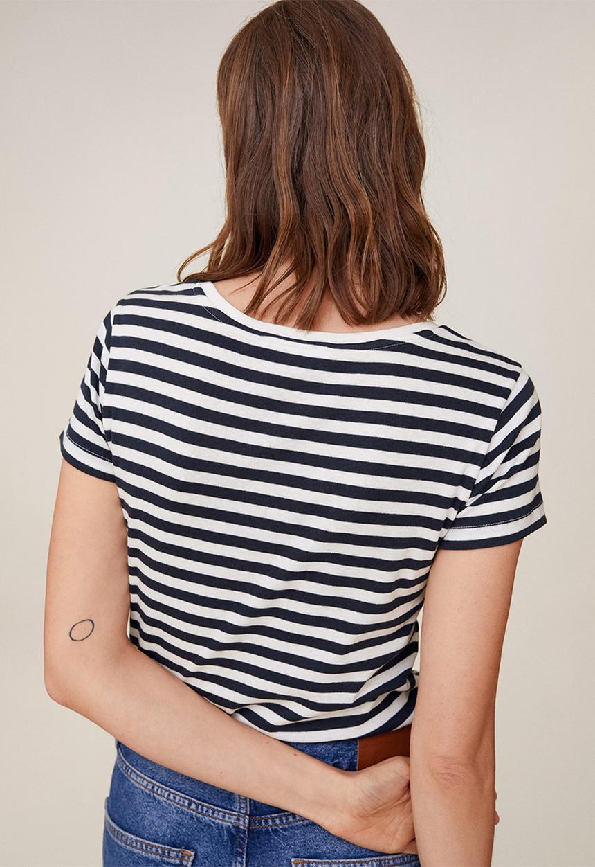 MANGO - T-shirt carmiseta - white & black