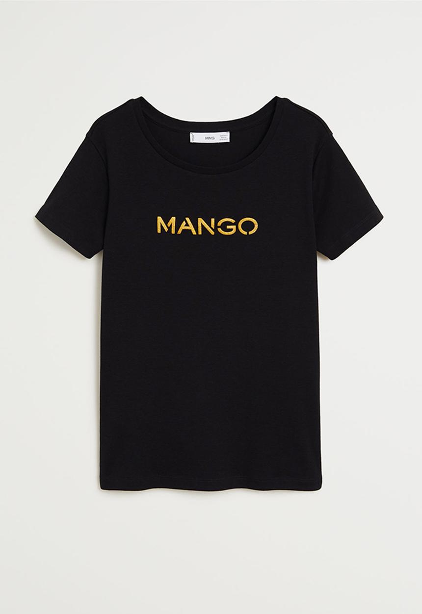 MANGO - T-shirt carmiseta - black