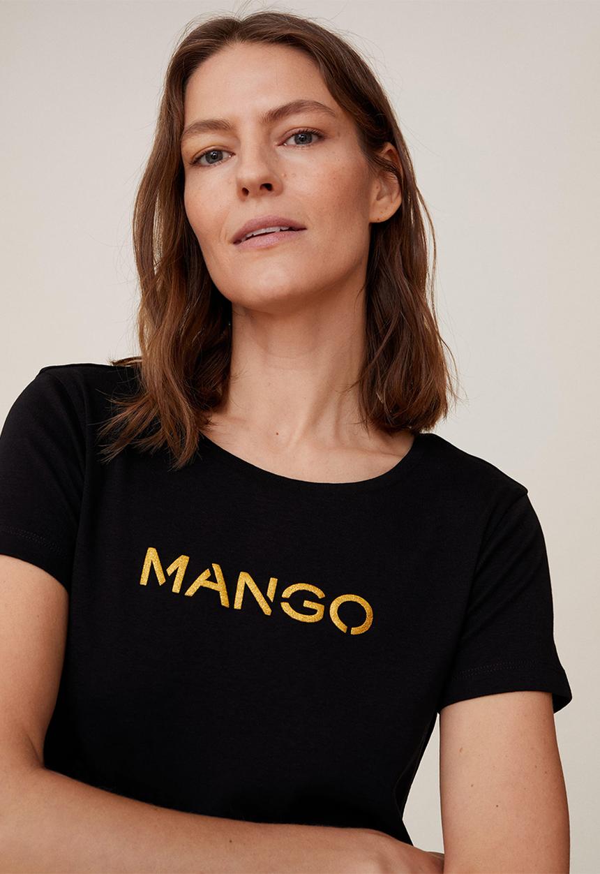 MANGO - T-shirt carmiseta - black