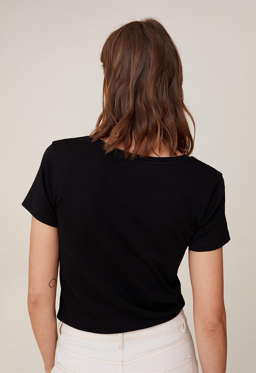 MANGO - T-shirt carmiseta - black
