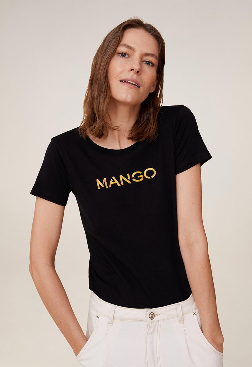 MANGO - T-shirt carmiseta - black