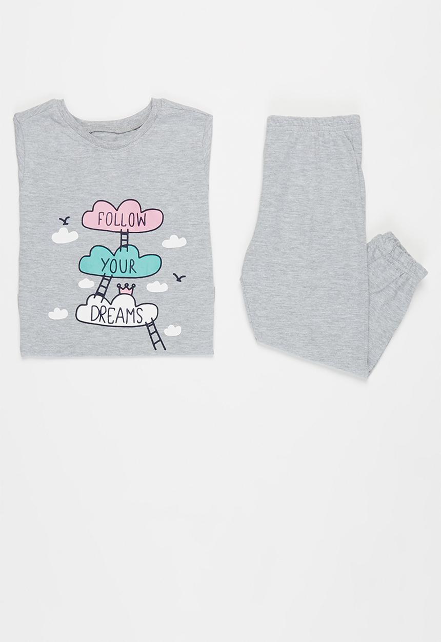 Pop Candy - Younger girls pj set - grey