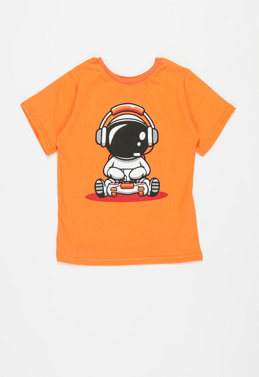 Pop Candy - Younger boys pj set - orange & grey