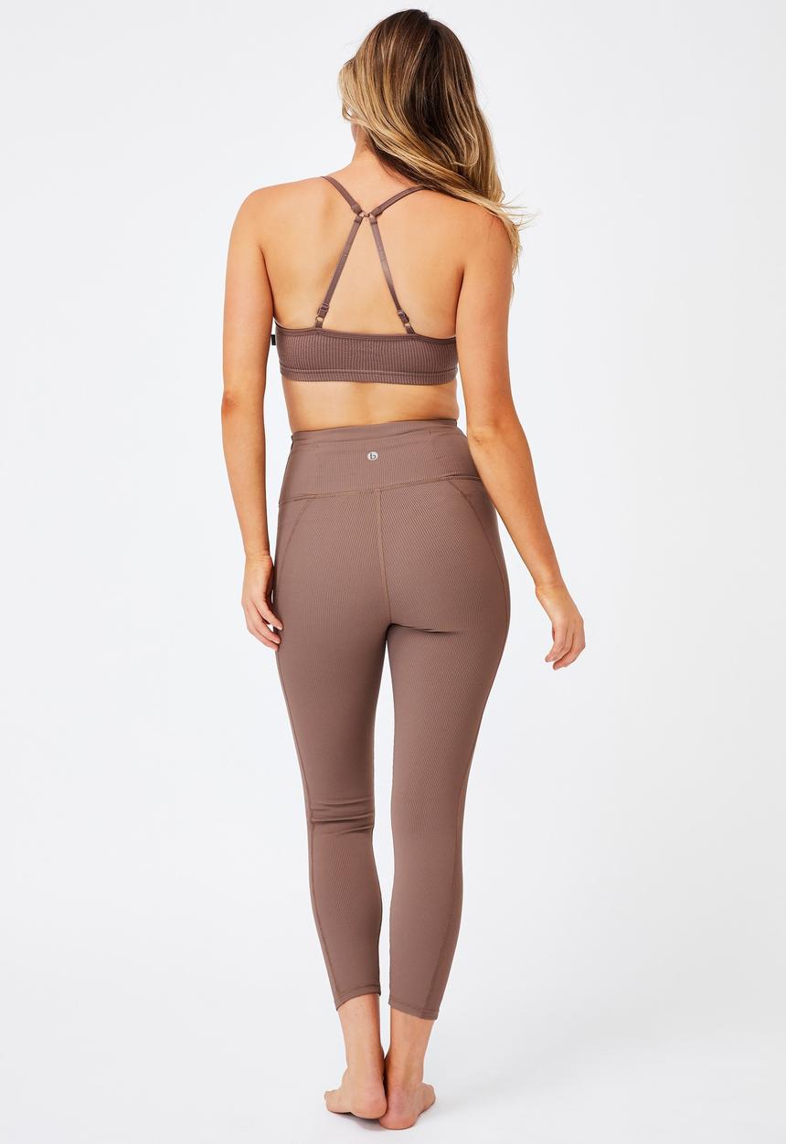 Cotton On - Workout yoga crop - raw umber rib