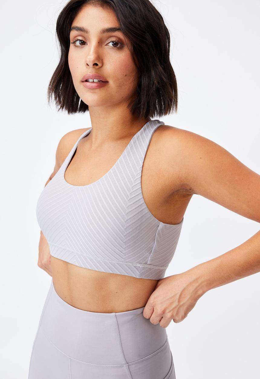 Cotton On - Workout cut out crop - quail texture