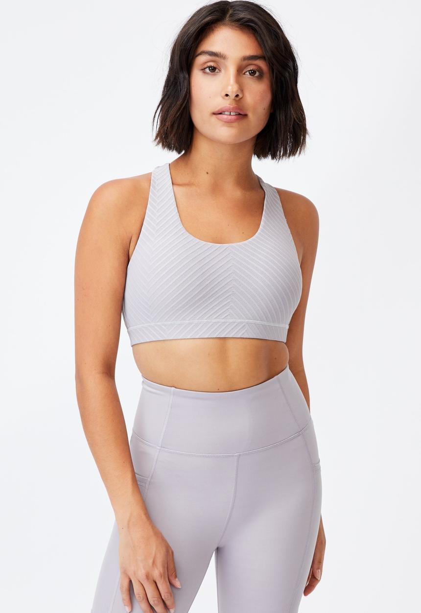 Cotton On - Workout cut out crop - quail texture