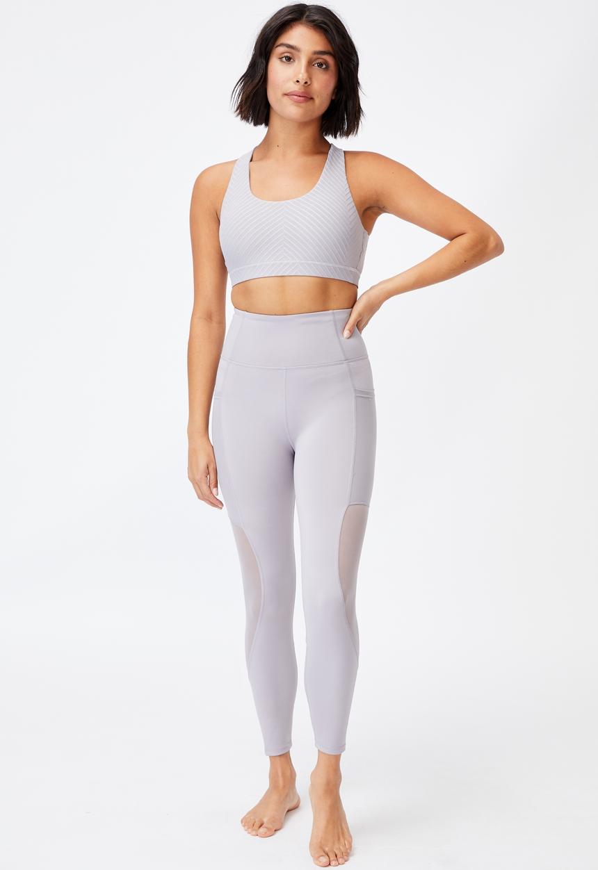 Cotton On - Workout cut out crop - quail texture
