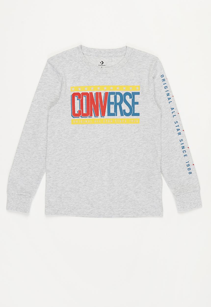 Converse - Cnvb collegiate mix up ls tee - lunar rock heather