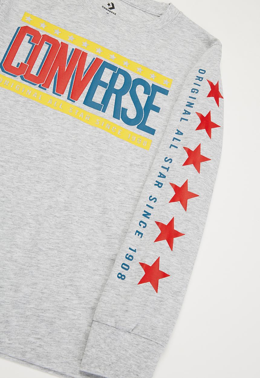 Converse - Cnvb collegiate mix up ls tee - lunar rock heather