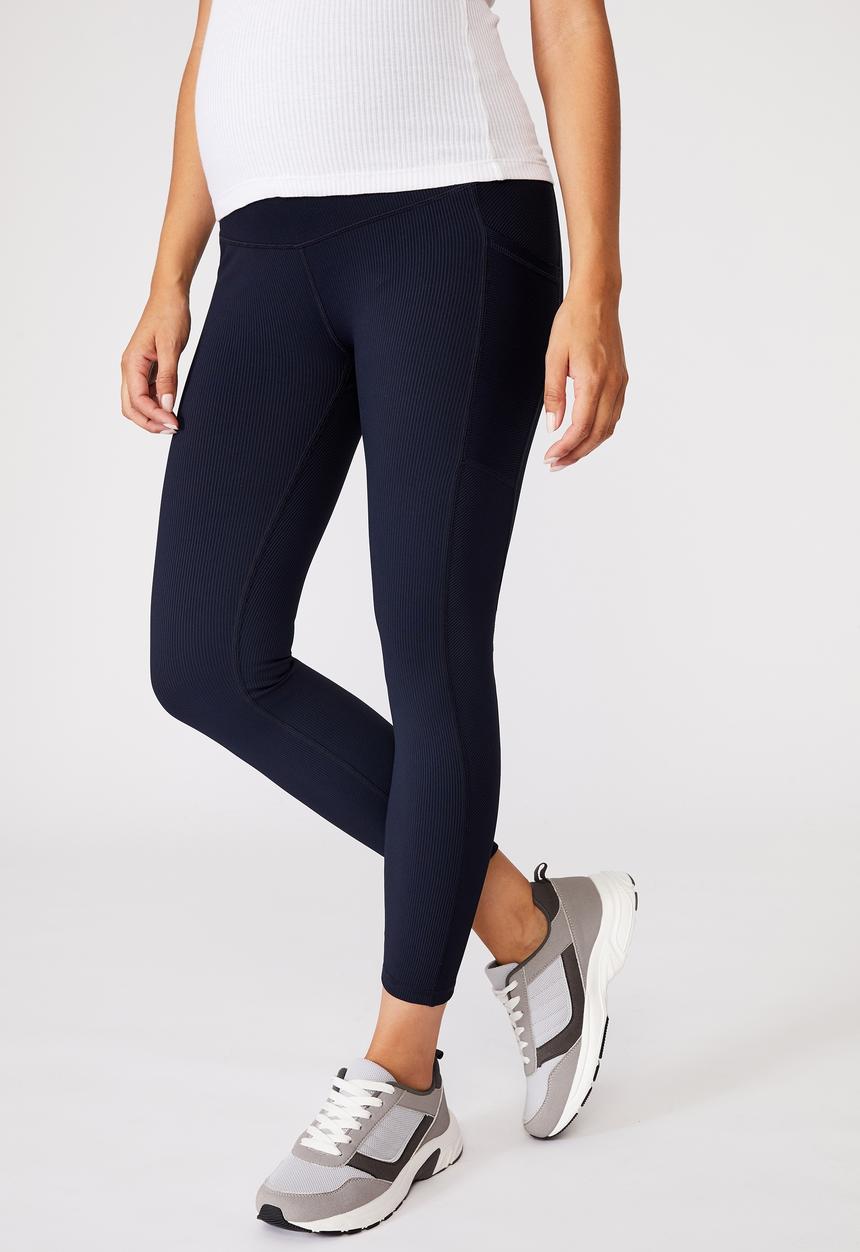 Cotton On - Maternity rib pocket 7/8 tight - navy rib
