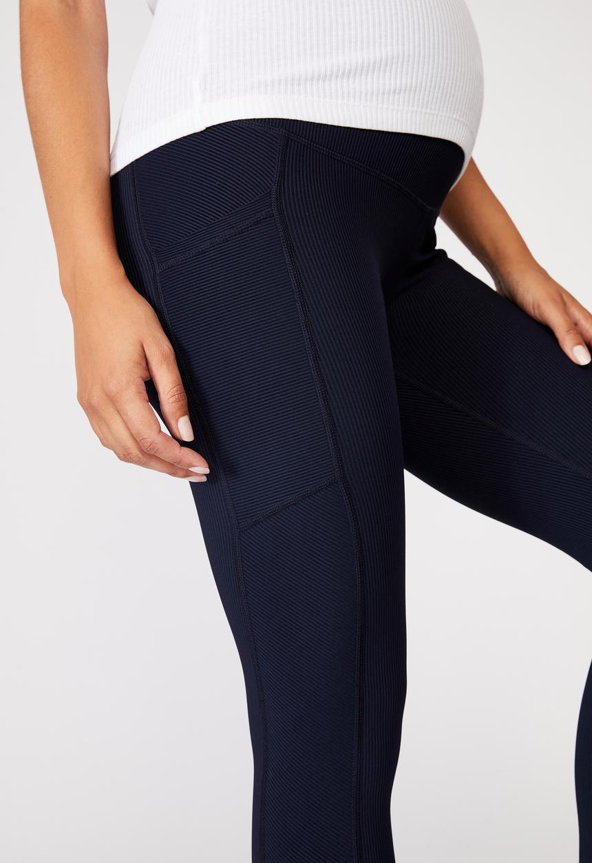 Cotton On - Maternity rib pocket 7/8 tight - navy rib
