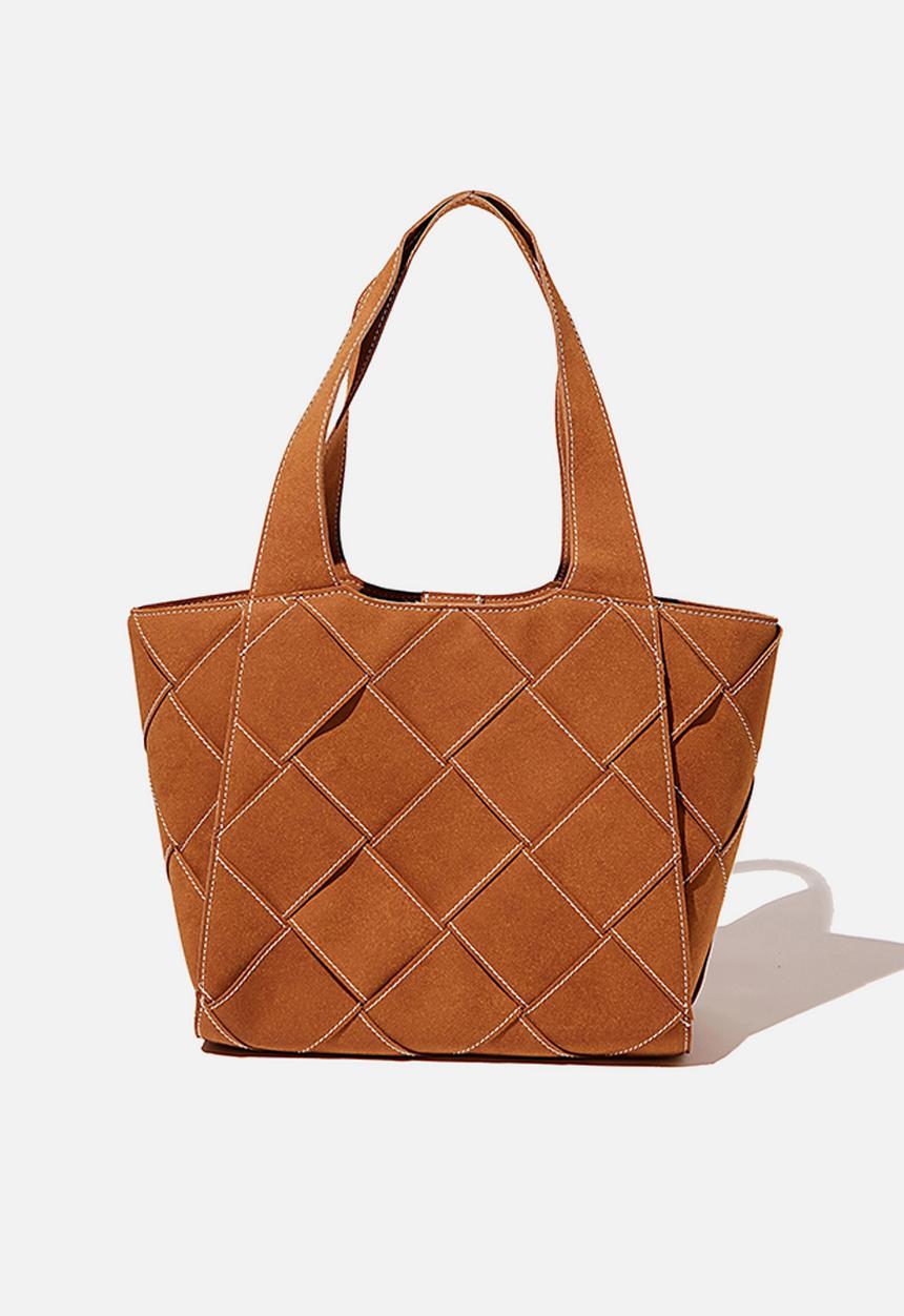 Rubi - Soft woven tote - tan