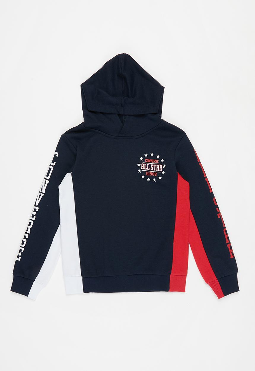 Converse - Cnvb colourblock all star hoodie - obsidian
