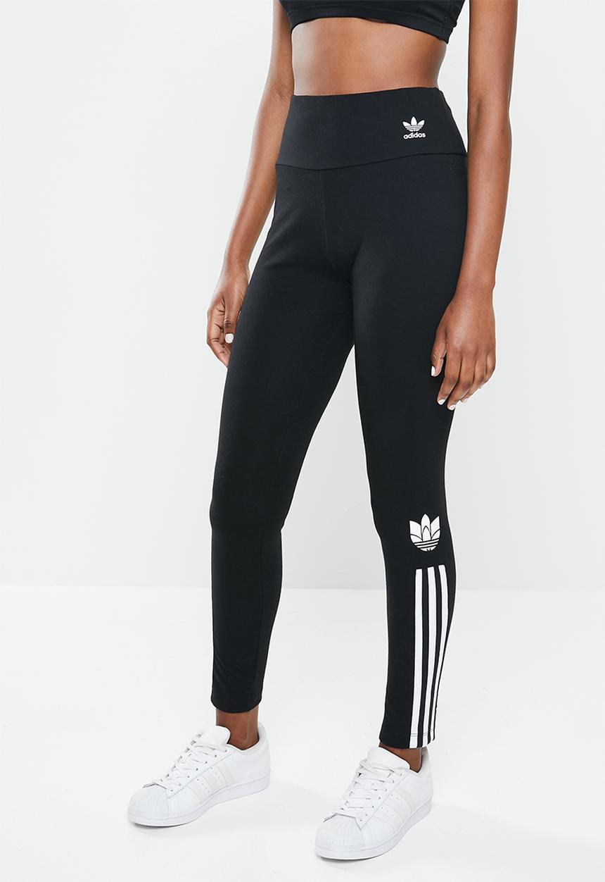 adidas Originals - High waisted tights - black & white