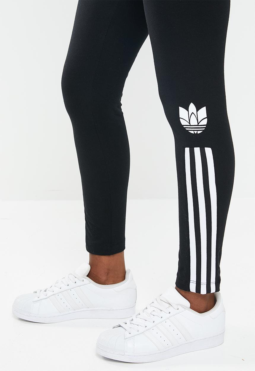 adidas Originals - High waisted tights - black & white