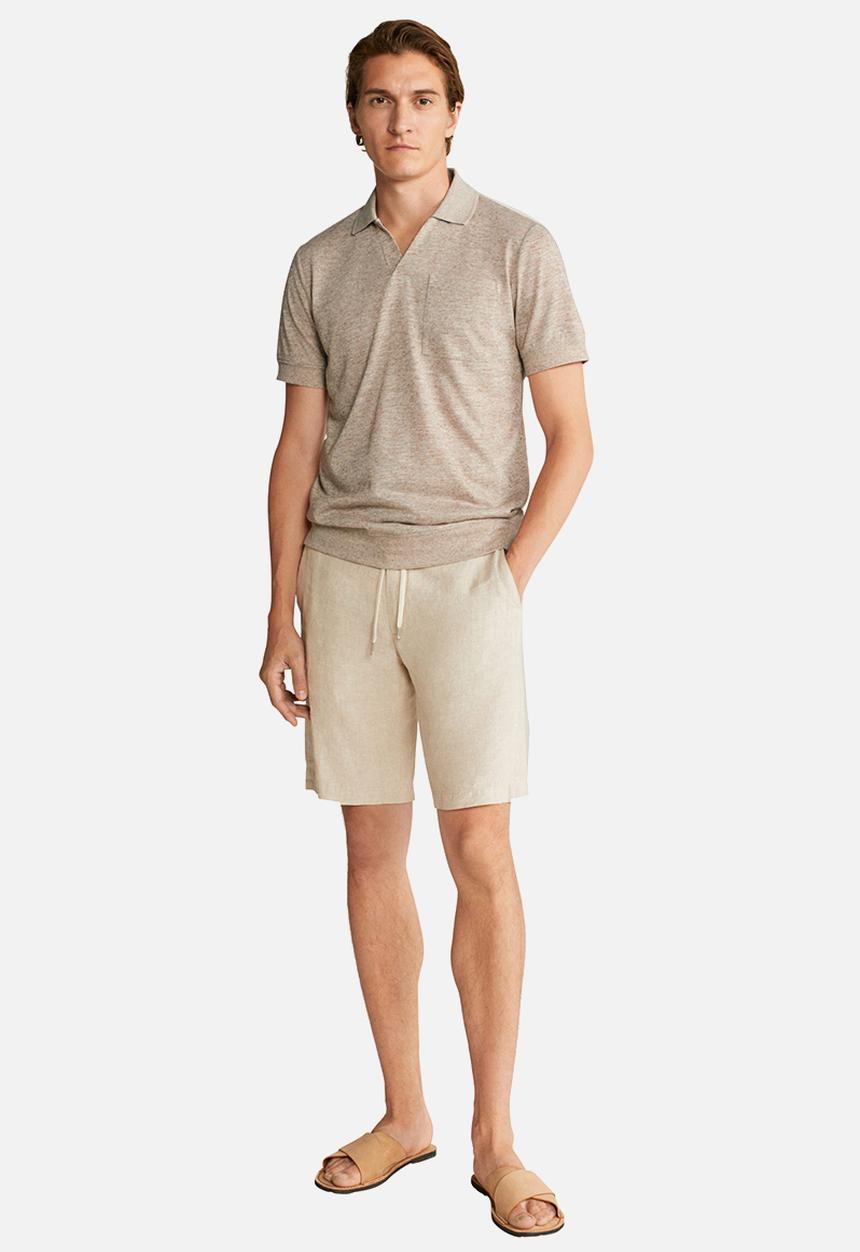 MANGO - Crochet polo shirt - beige