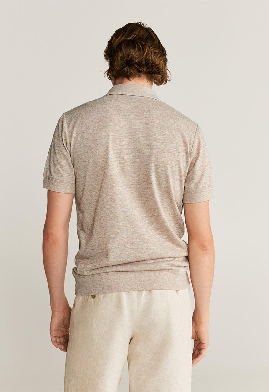 MANGO - Crochet polo shirt - beige