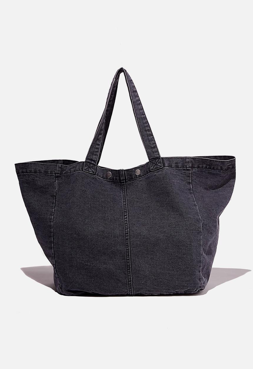 Rubi - Denim dreaming tote - black
