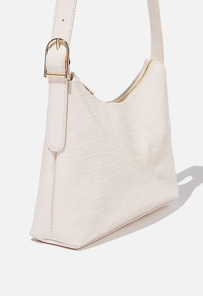 Rubi - Britt buckle slouch bag - ecru texture