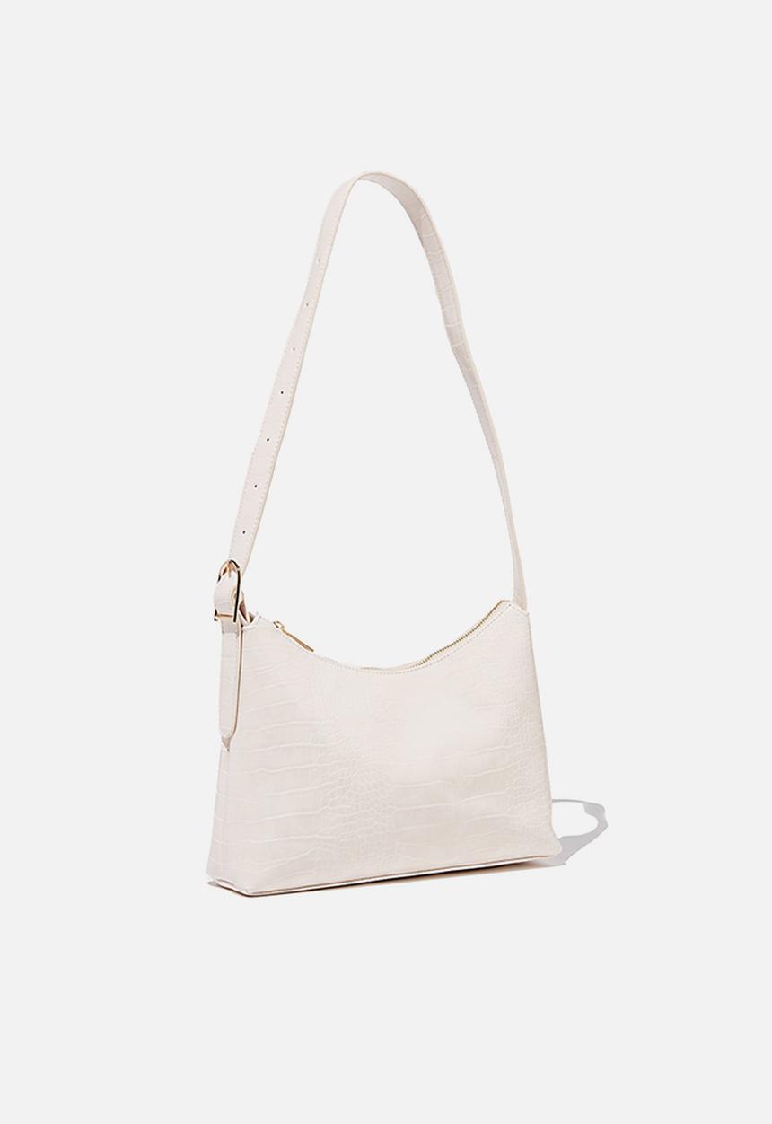 Rubi - Britt buckle slouch bag - ecru texture