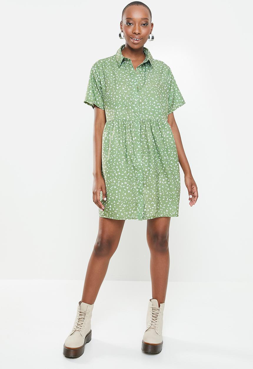 Missguided - Shirt smock dress polka - sage
