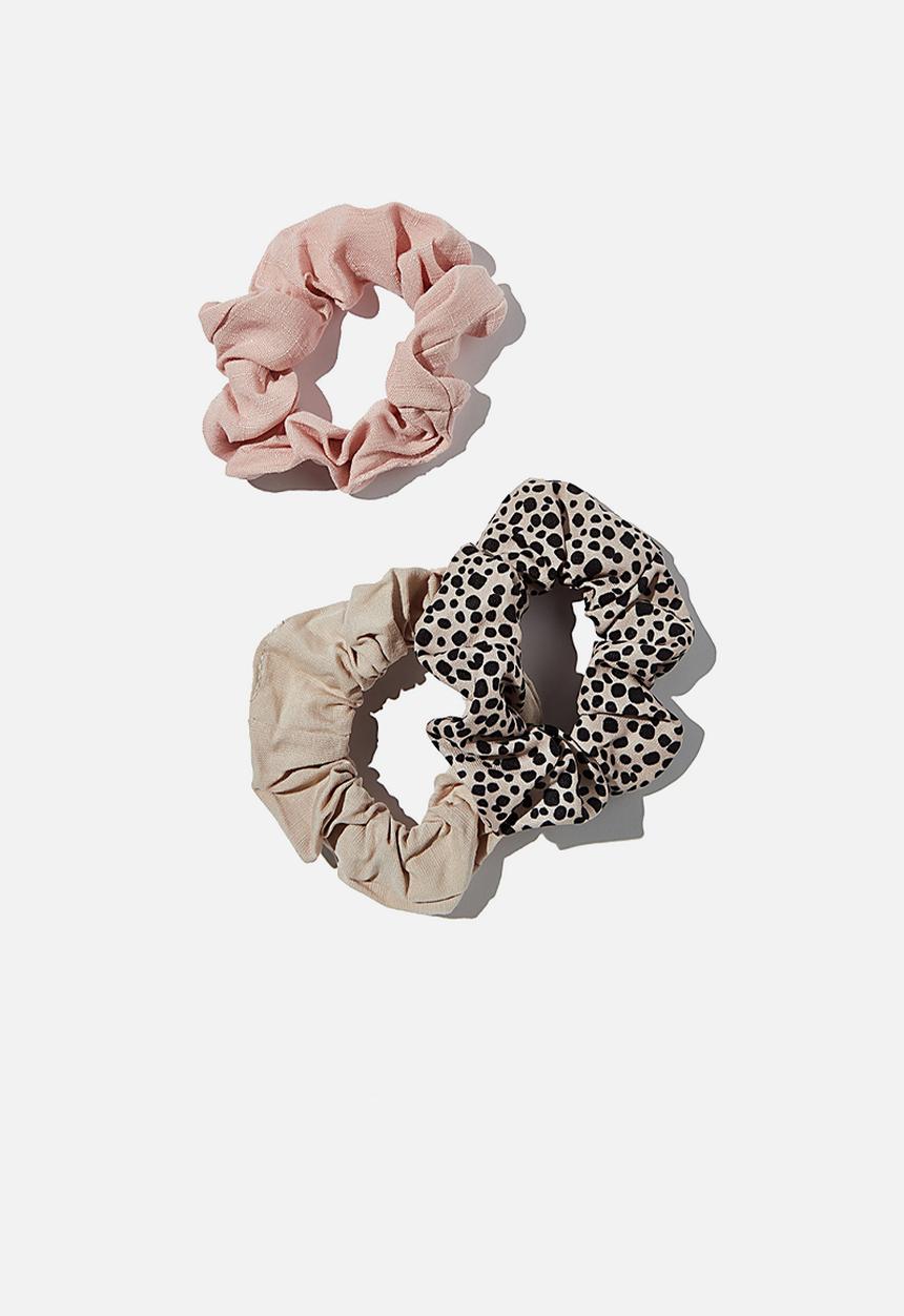 Rubi - 3 Pack scrunchies  - neutral animal trio