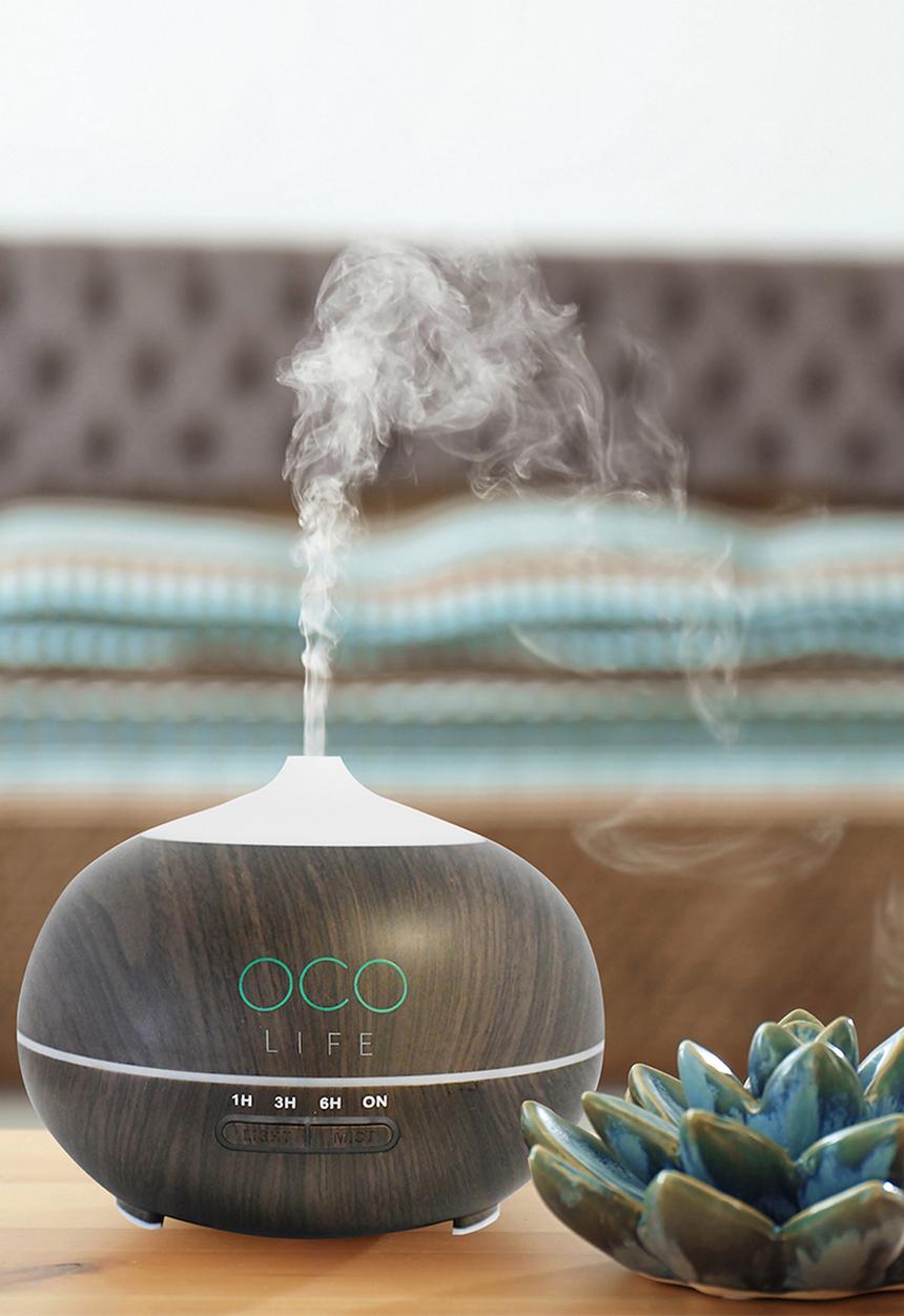 OCO Life  - The Zen - Dark Wood Diffuser with 2 Oils Breathe &  Reawaken