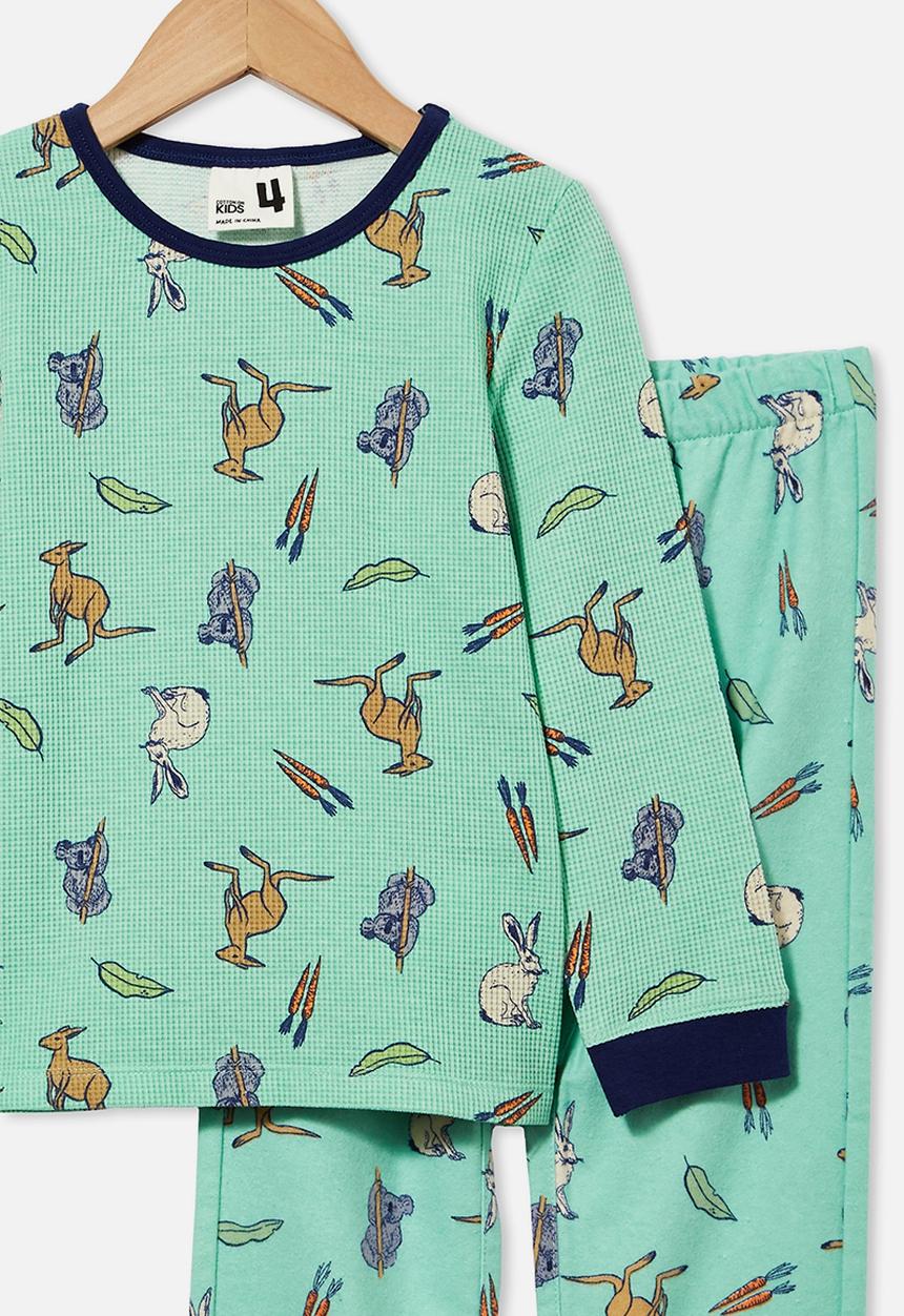 Cotton On - Noah long sleeve pyjama set - mint breeze