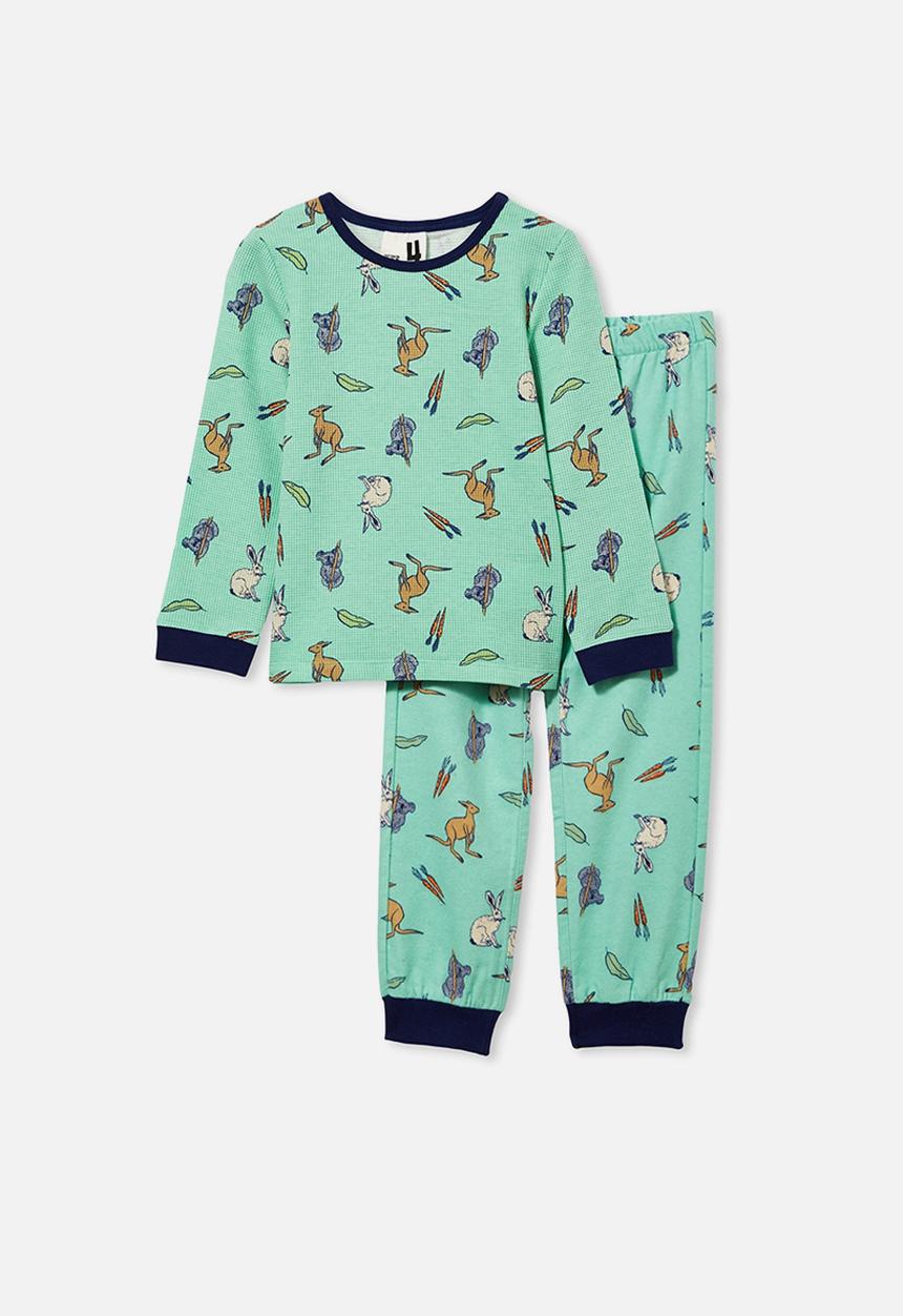 Cotton On - Noah long sleeve pyjama set - mint breeze