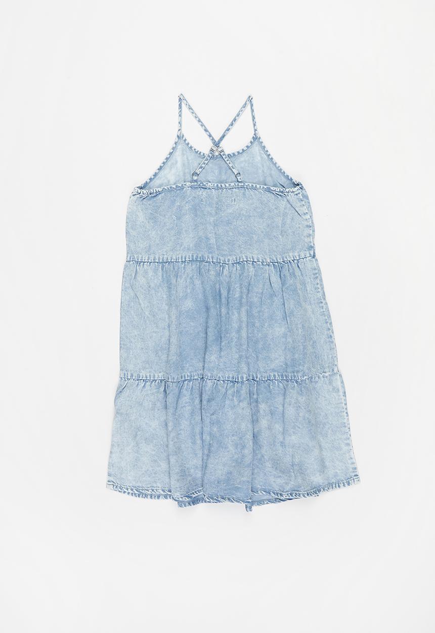 KIDS ONLY - Carly light acid wash denim dress - blue