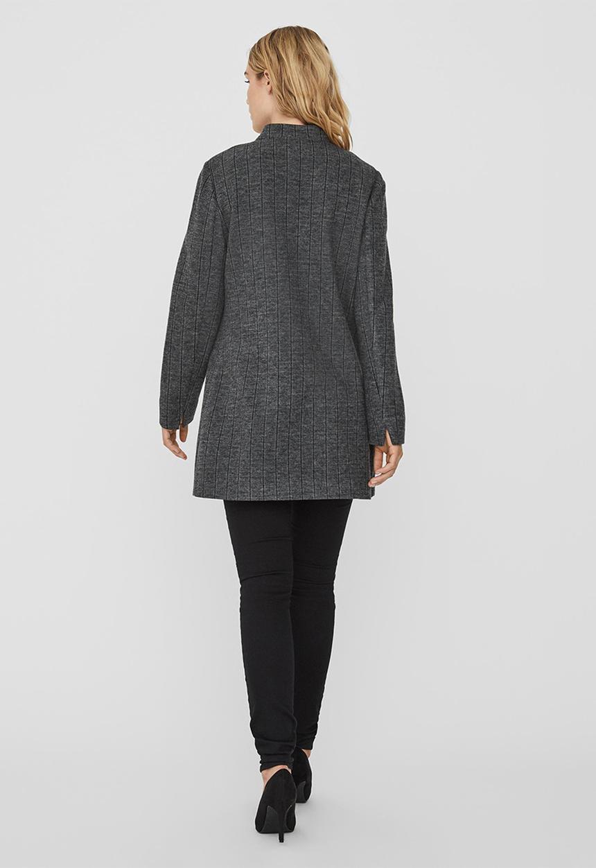 Vero Moda - Reva long sleeve long blazer - dark grey