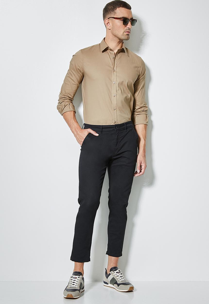 Superbalist - Jos slim fit long sleeve shirt - taupe 