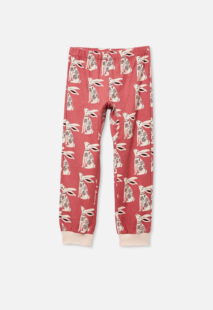 Cotton On - Edith long sleeve pyjama set - folk bunny very berry