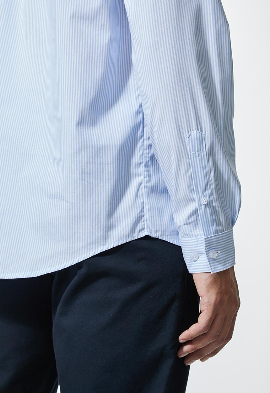 Superbalist - Barber regular fit stripe shirt - light blue & white 