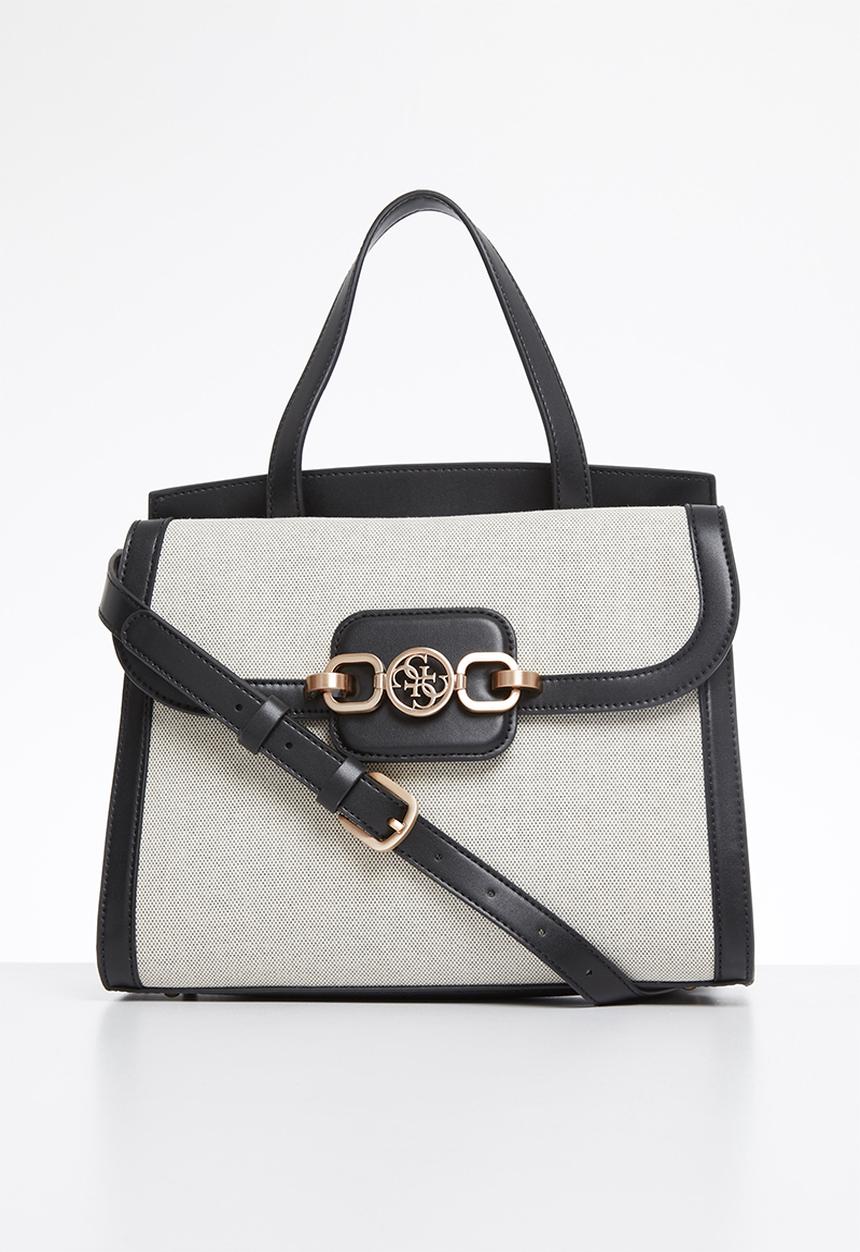 GUESS - Hensely satchel - black & cream 