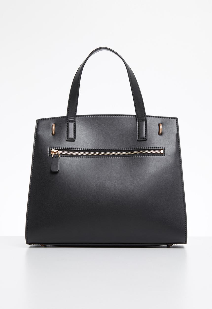 GUESS - Hensely satchel - black & cream 