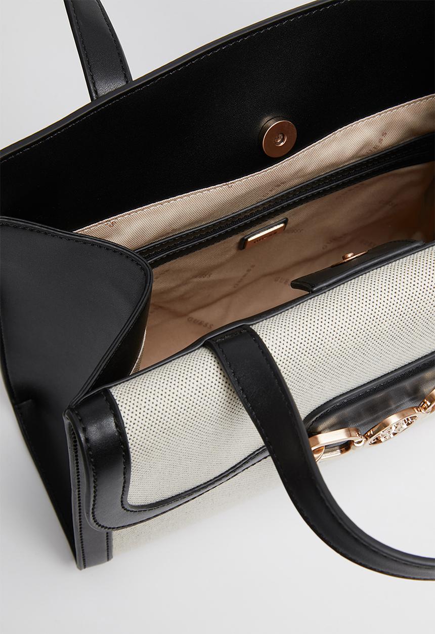 GUESS - Hensely satchel - black & cream 