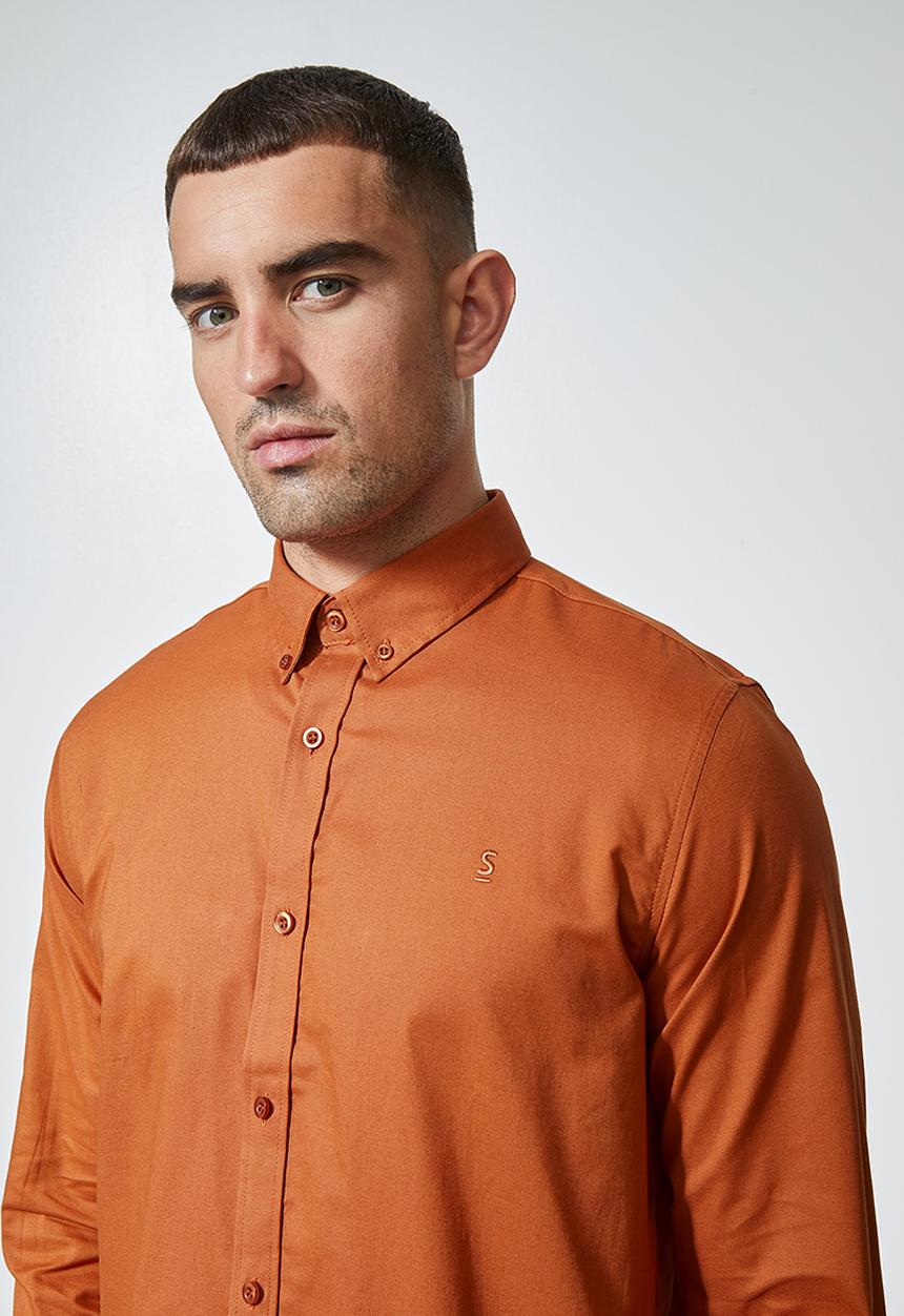 Superbalist - Barber regular fit oxford shirt - tobacco